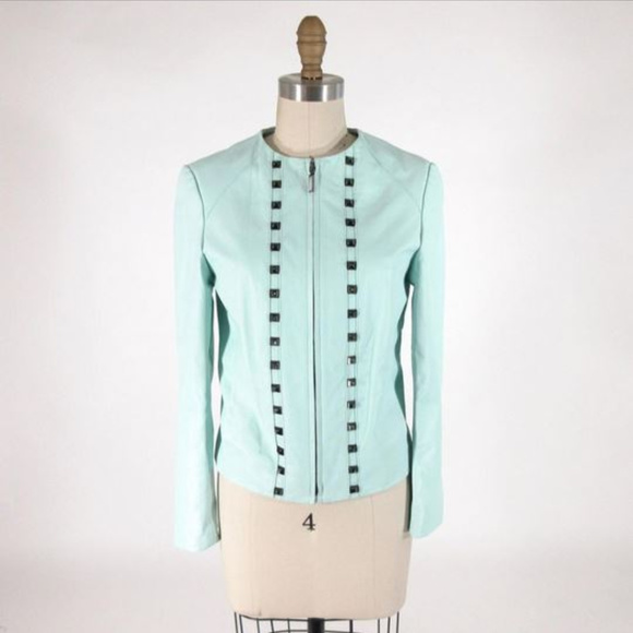 Carlisle Jackets & Coats Carlisle Mint Green Leather Jacket Poshmark